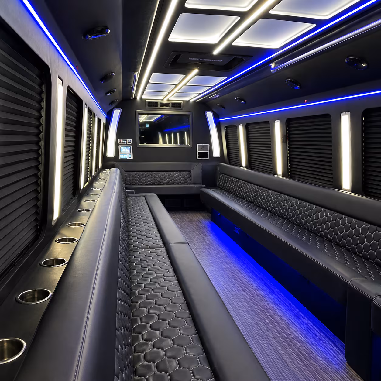 Henderson Birthday, Sweet 16, & Quinceañera Transportation party bus interior