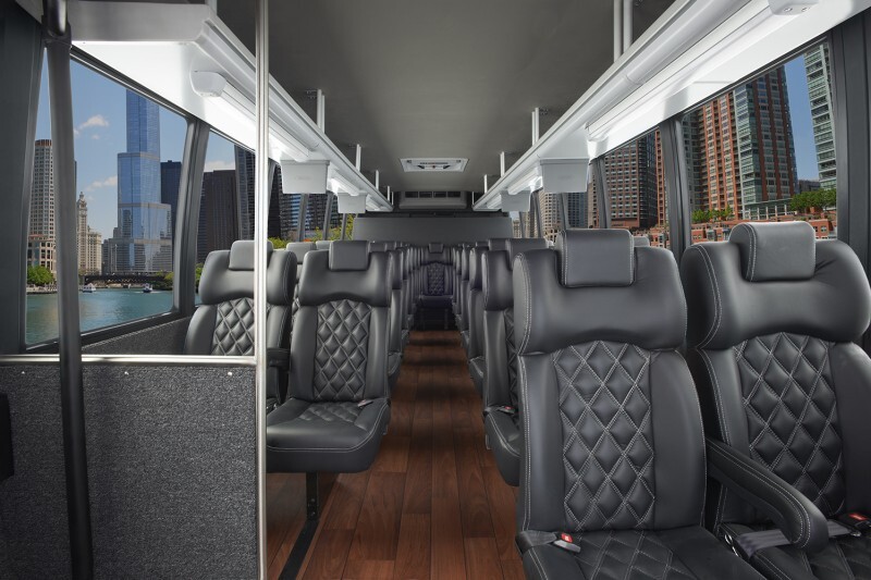 spanish-trail 30 passenger mini coach bus interior