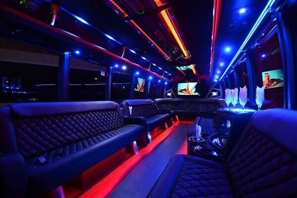 boulder-city 40 passenger party bus rental interior