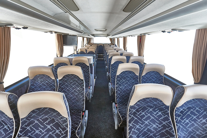 aliante 56 passenger charter bus interior
