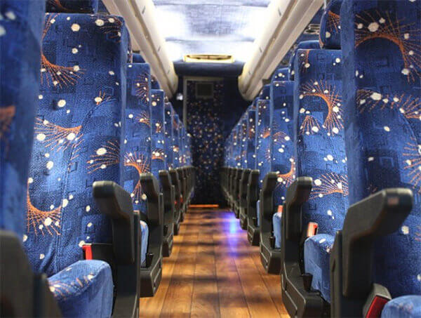 Fresno 50 passenger Charter Bus Interior