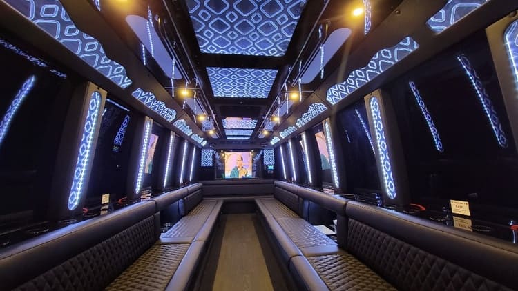 Glendale 40 Passenger Limo Bus Interior